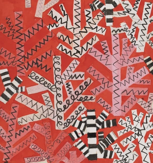 Felice [Lizzi] Rix-Ueno, Desain Kain Cetak [Gerombolan Pohon], sekitar 1925–35. Museum Seni Modern Nasional Kyoto