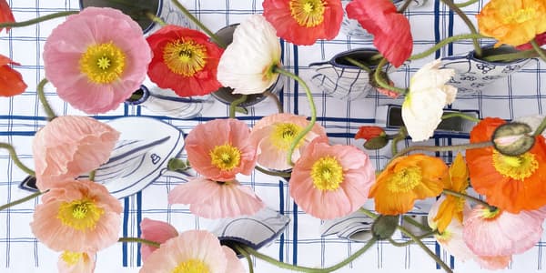 Three Seto vases — Checkered, Floral, and Rose