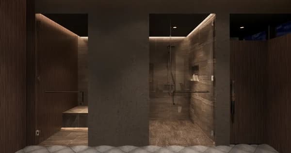 Completed rendering of the private bathing room at THE NOMU