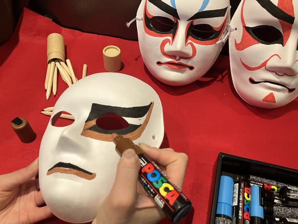 Kumadori mask workshop participants