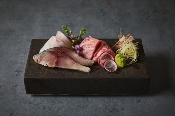 Aged fish sashimi platter