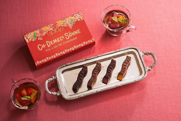 Frucht mit Schokolade