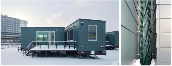 L-shaped connected MISAWA UNIT MOBILITY MOVE CORE units and slide fastener connection