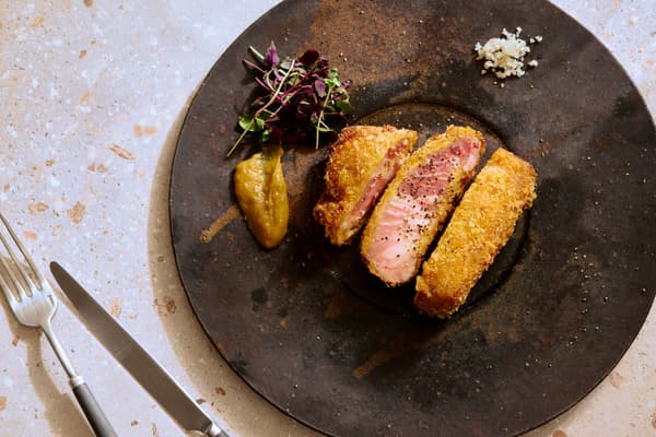 Dinner: Hokkaido pork aged tonkatsu with green chili miso