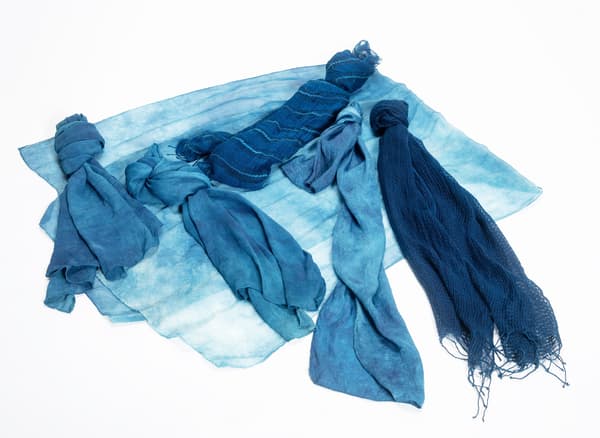 Indigo-dyed scarf from Mikuriya Dyers and Weavers