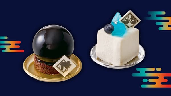 Two mousse desserts - chocolate & orange and yogurt & blueberry