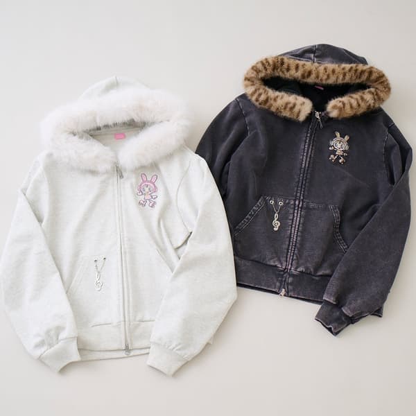 Leopard Print Berrie-chan Faux Fur Hoodie