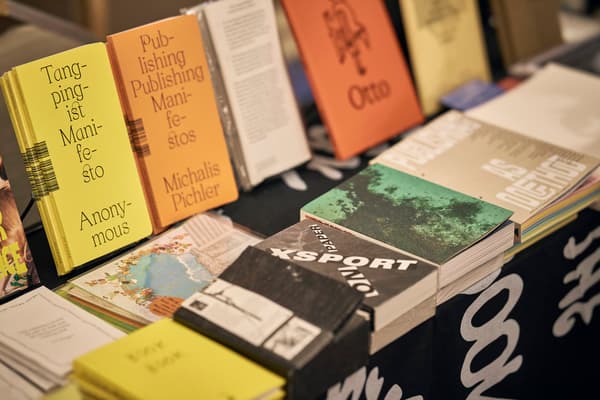 Exhibition venue featuring a wide variety of books