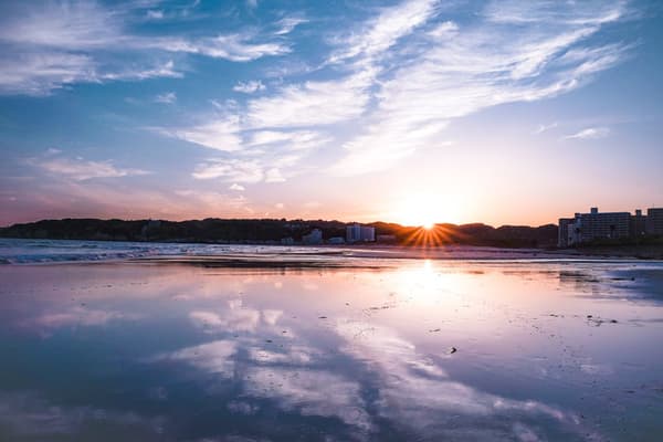 Sunset over Onjuku Beach