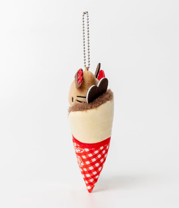 Marion Crepes × Hello Kitty Plush Charm – Strawberry Choco Chocolat ver. (side)