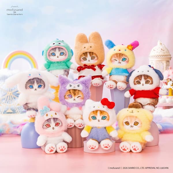 Visual utama kolaborasi Mofusand × Sanrio Characters ke-3