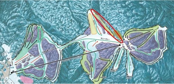Location of the No. 5 South Lift (indicated by the red box)
