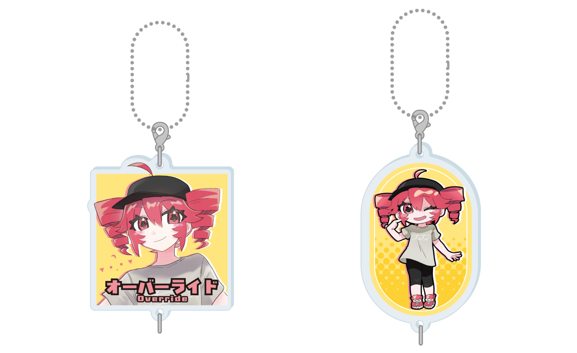 Two types of connecting acrylic keychains