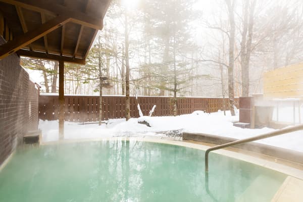Snow viewing in the outdoor bath