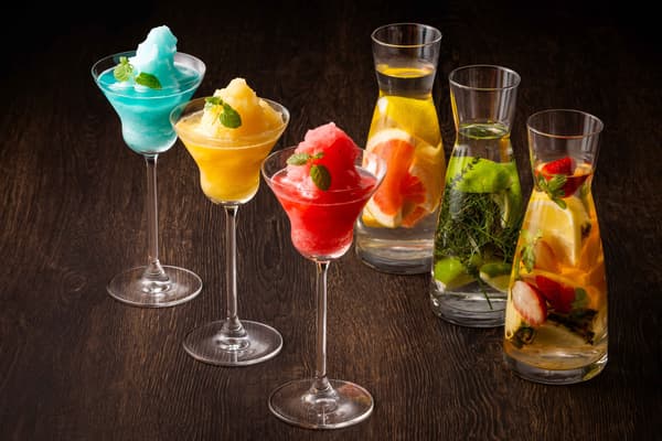 Non-Alcoholic Frozen Cocktails and Herb Water