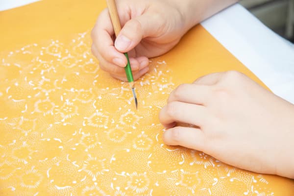 Traditional stencil carving work