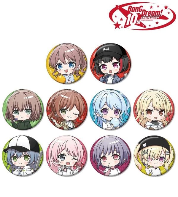 BanG Dream! × ROUND1 Trading Glitter Pin Badges (Chibi Character Activity ver.)
