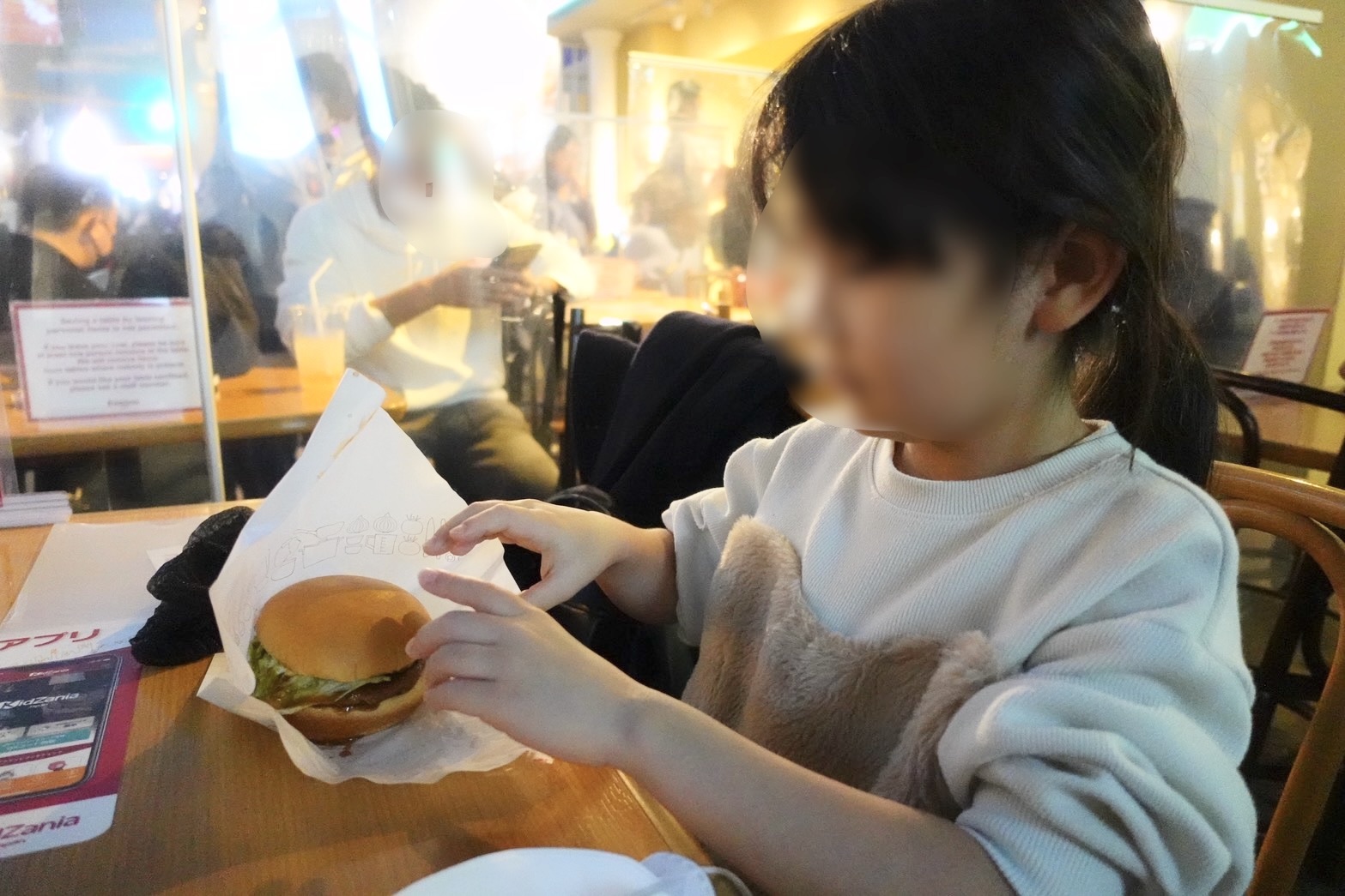 Eating self-made food at KidZania