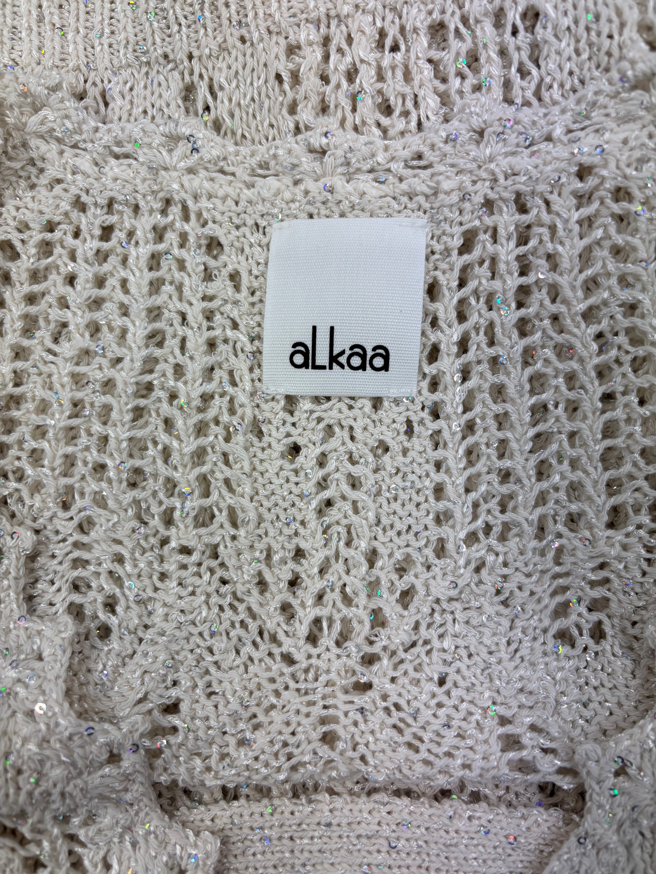 Sequin Accents Openwork OP Knit