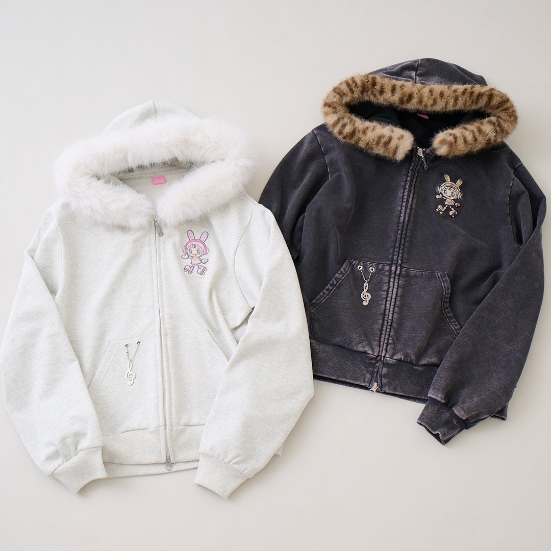 豹纹Berrie-chan仿毛皮连帽衫