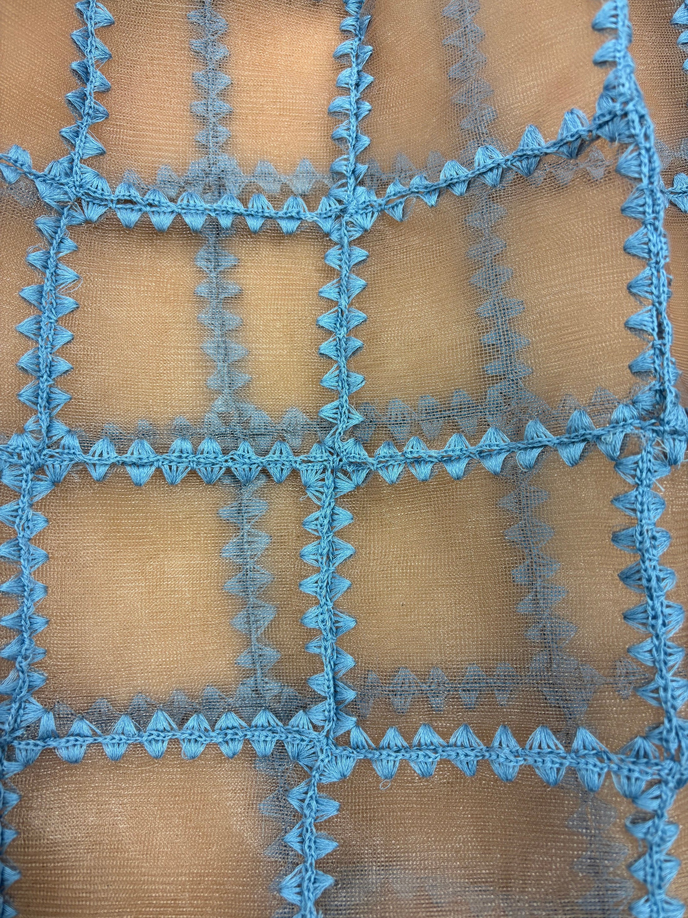 Crochet Block Sheer Tote Bag Knit