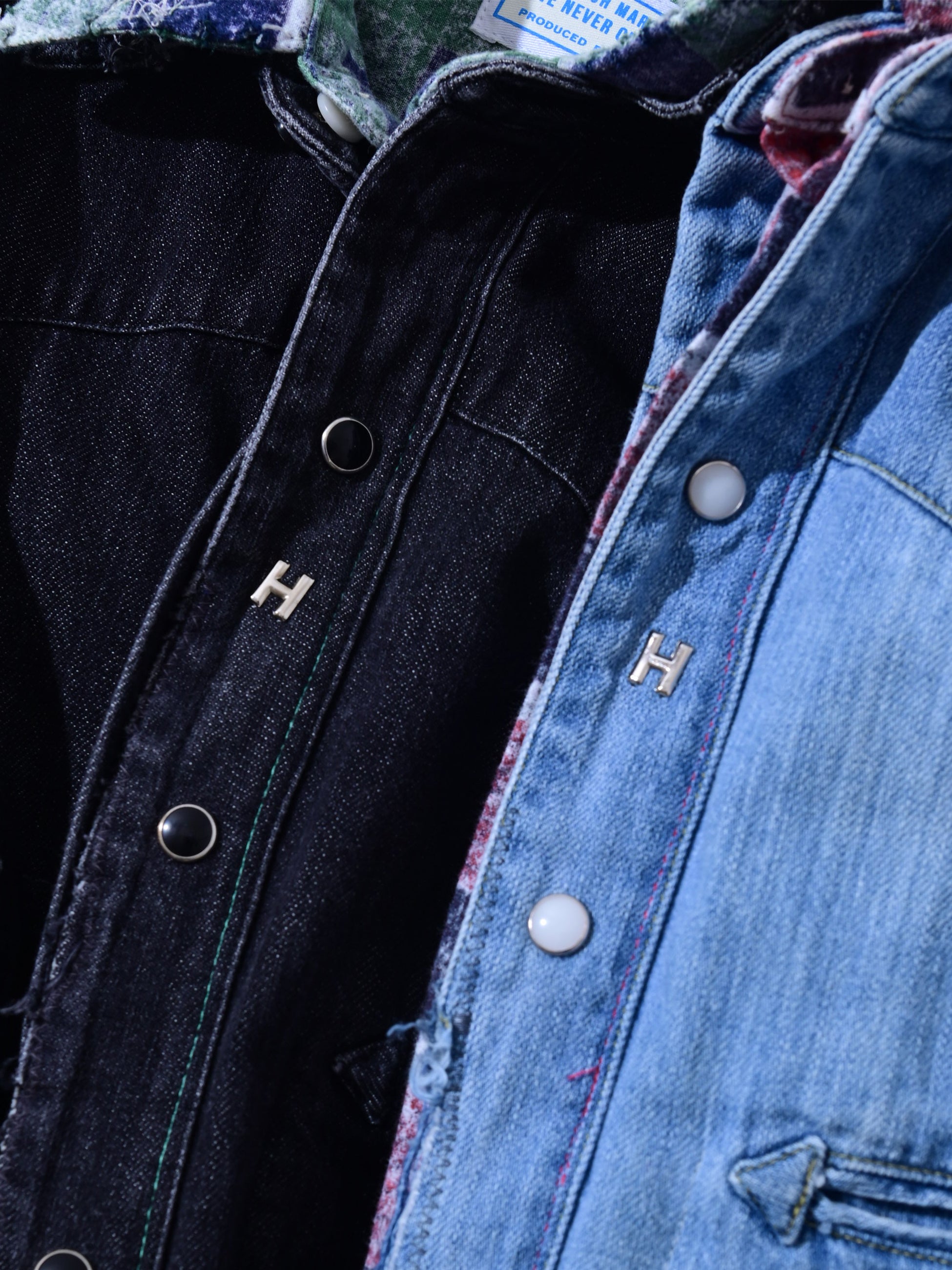 Detail of layered remake shirt