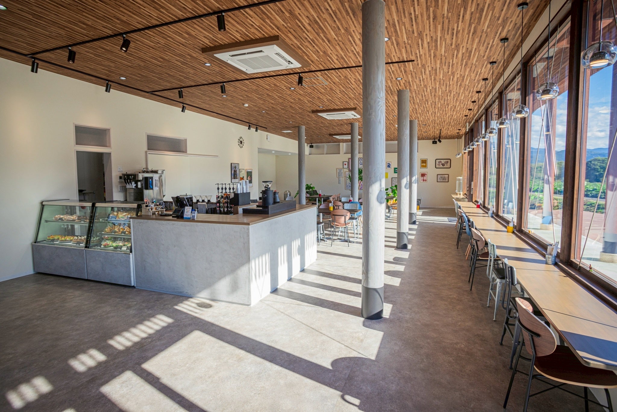 Interior café view showing seating area