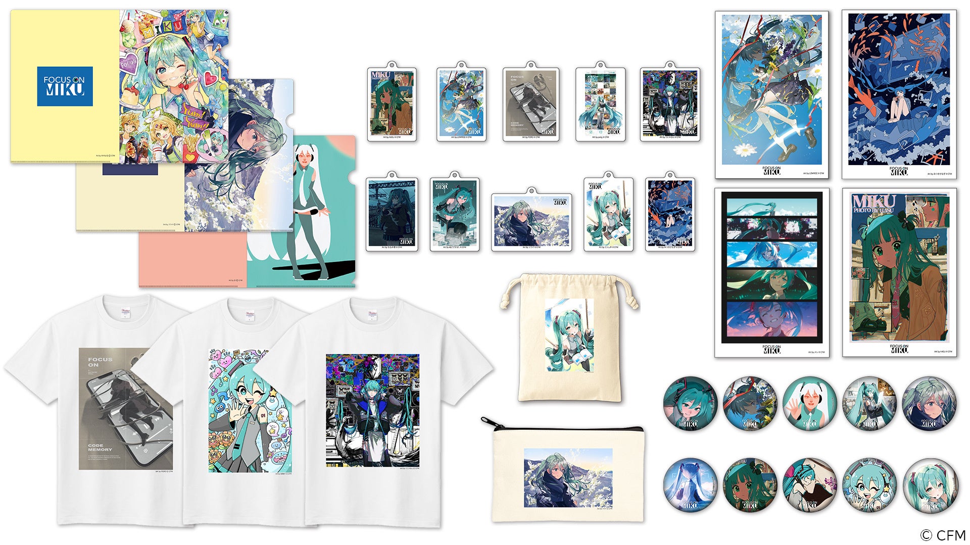 Berbagai merchandise yang menampilkan ilustrasi Hatsune Miku