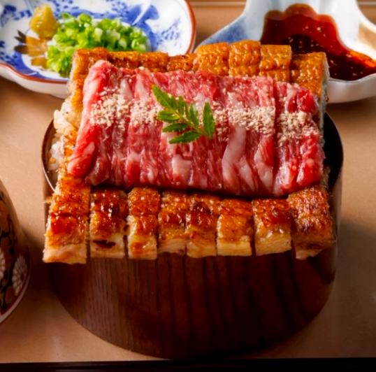 Premium wagyu beef served hitsumabushi-style